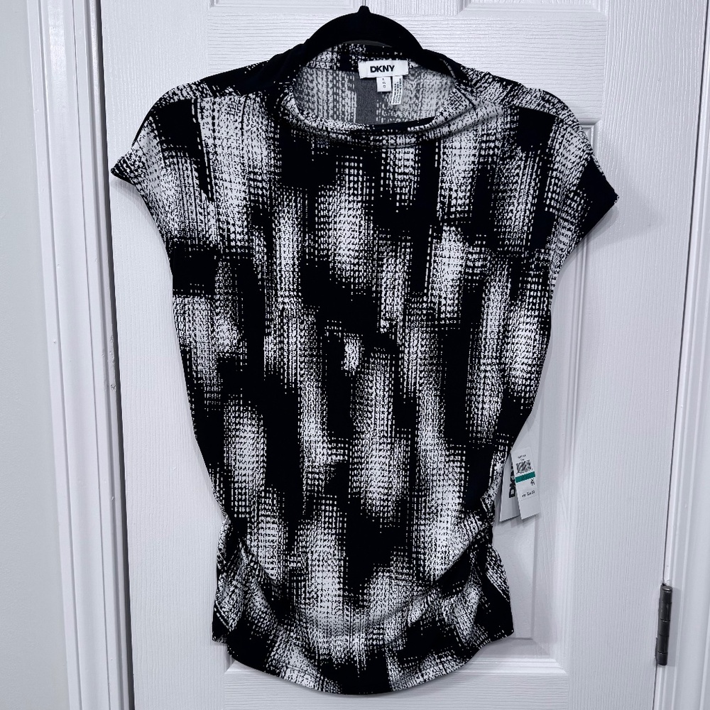 Donna Karan New York Women's Printed High-Neck Blouse